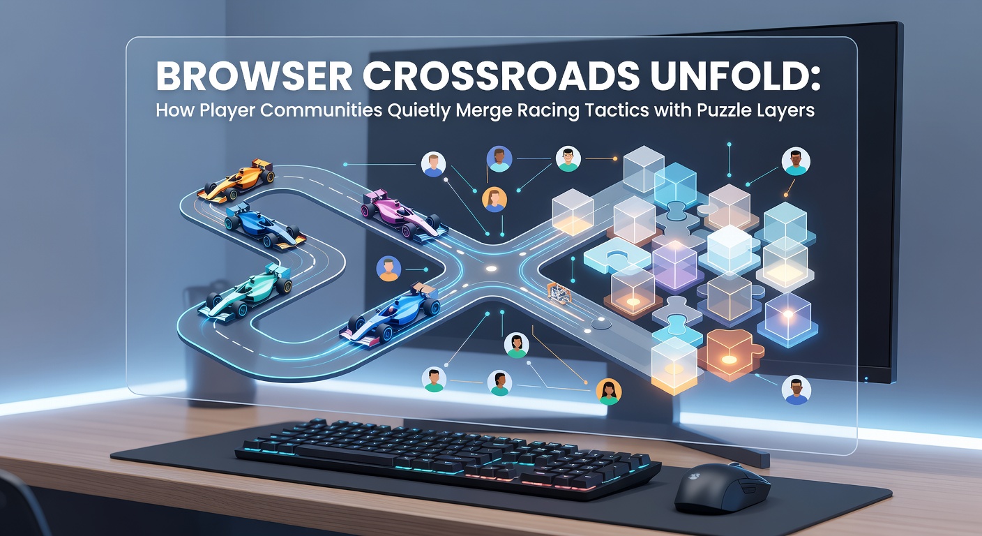 Multiplayer scene showing sports positioning applied to racing puzzle challenges on a web arcade platform