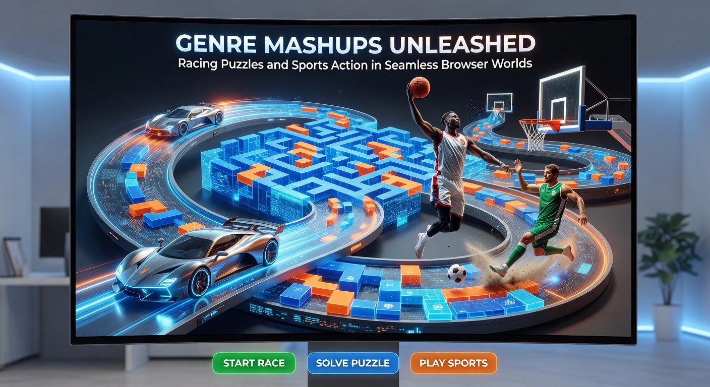 Intense browser gameplay blending sports athletes racing through puzzle-filled tracks
