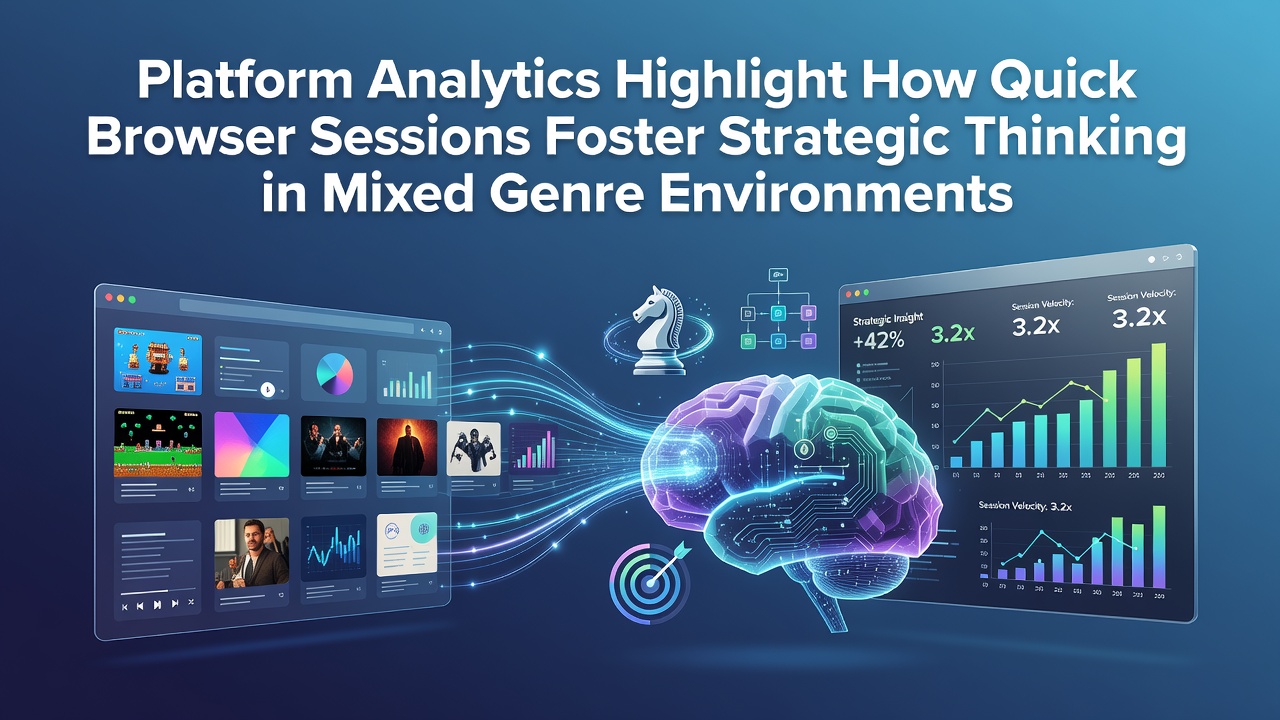 Analytics dashboard showing browser session data across mixed genre games