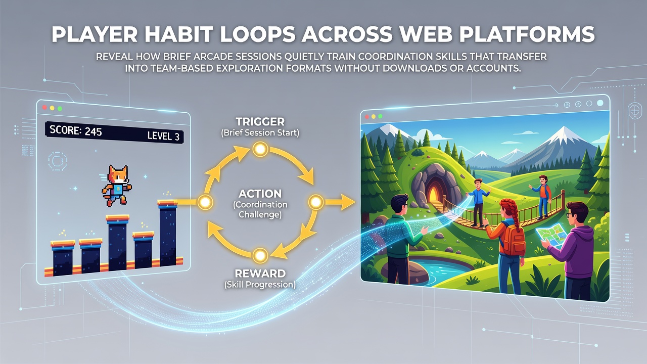Player engaging with quick browser arcade session on a web platform