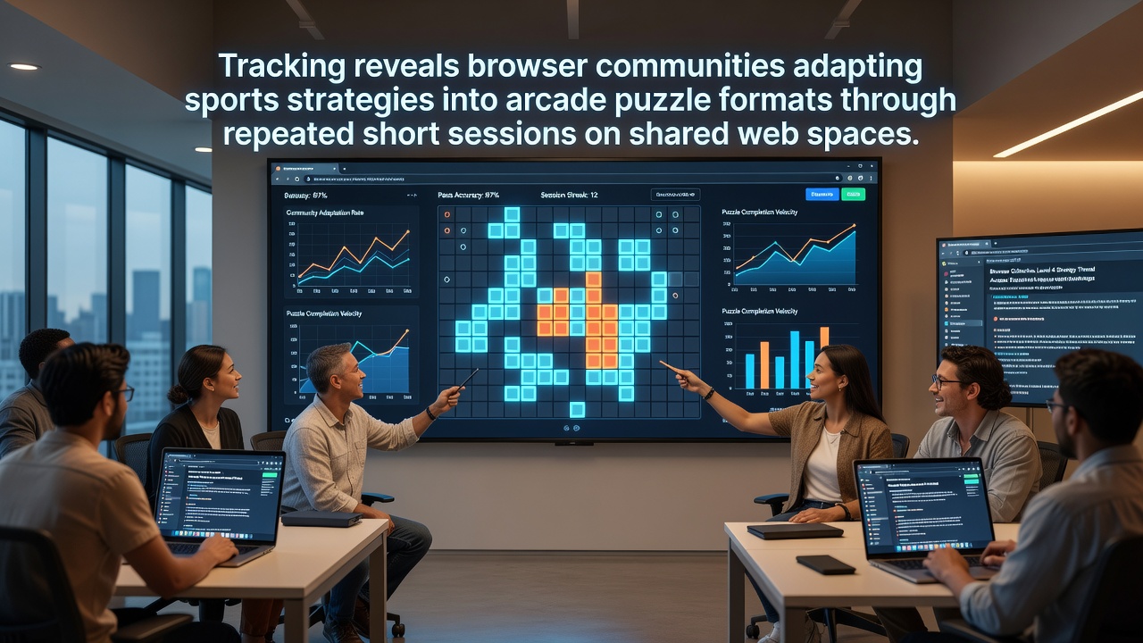 Browser users collaborating in short arcade puzzle sessions that incorporate sports-derived tactics on shared web platforms