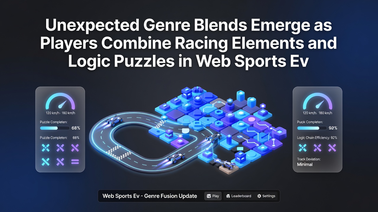 Multiplayer dashboard displaying combined racing lap times and puzzle completion metrics during a live web sports match