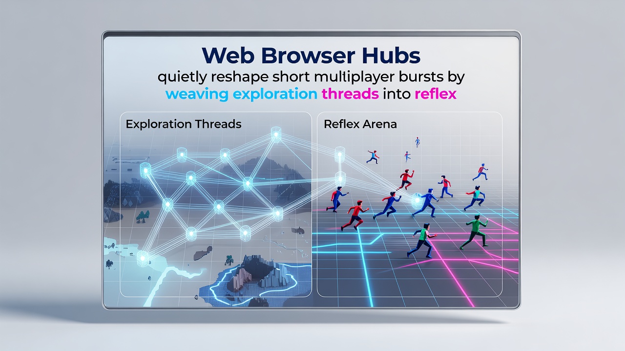 Multiplayer team executing reflex sports moves within an explorable browser environment