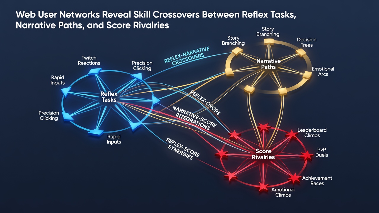 Diagram illustrating connections between reflex performance data, narrative decision logs, and score rivalry outcomes